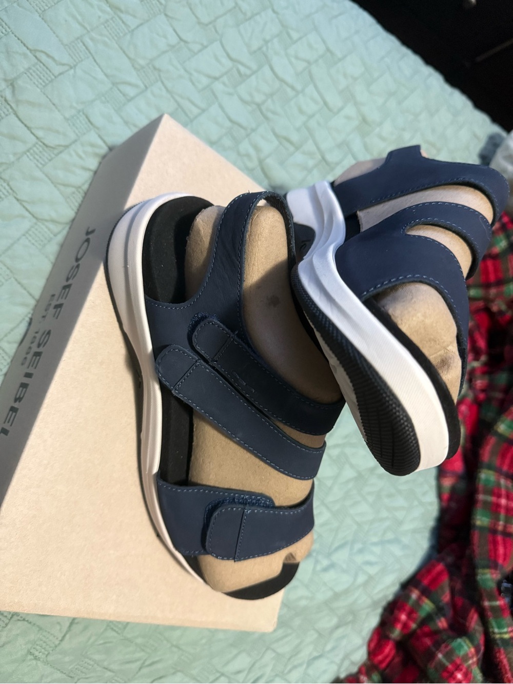 Josef Seibel Ocean Softnubuk Sandal - Blue
